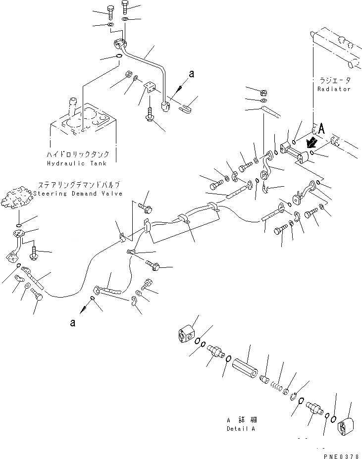 Схема запчастей Komatsu WA350-3A-S - ГИДРОЛИНИЯ (ОХЛАЖДЕНИЕ СИСТЕМЫ ПОВОРОТА) (МОРОЗОУСТОЙЧИВ. СПЕЦИФИКАЦИЯ.)(№-) РУЛЕВ. УПРАВЛЕНИЕ И СИСТЕМА УПРАВЛЕНИЯ