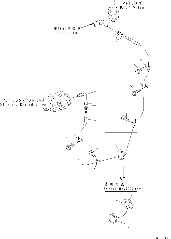 Схема запчастей Komatsu WA350-3A-S - ГИДРОЛИНИЯ (КЛАПАН РУЛЕВОГО УПРАВЛЕНИЯ ВОЗВРАТН. ЛИНИЯ)(№-) РУЛЕВ. УПРАВЛЕНИЕ И СИСТЕМА УПРАВЛЕНИЯ