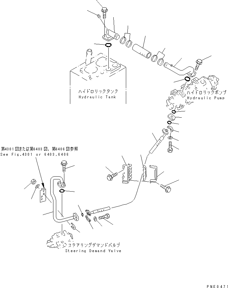 Схема запчастей Komatsu WA350-3A-S - ГИДРОЛИНИЯ (ЛИНИЯ ПЕРЕКЛЮЧАЮЩИЙ НАСОС - ОТСЕКАЮЩ. КЛАПАН) (/)    (С АВТОМАТИЧ. СМАЗКОЙ СИСТЕМА)(№-) РУЛЕВ. УПРАВЛЕНИЕ И СИСТЕМА УПРАВЛЕНИЯ