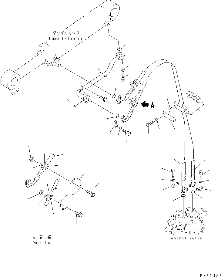 Схема запчастей Komatsu WA350-3A-S - ГИДРОЛИНИЯ (ЛИНИЯ ГИДРОЦИЛИНДРА КОВША)(№-) УПРАВЛ-Е РАБОЧИМ ОБОРУДОВАНИЕМ