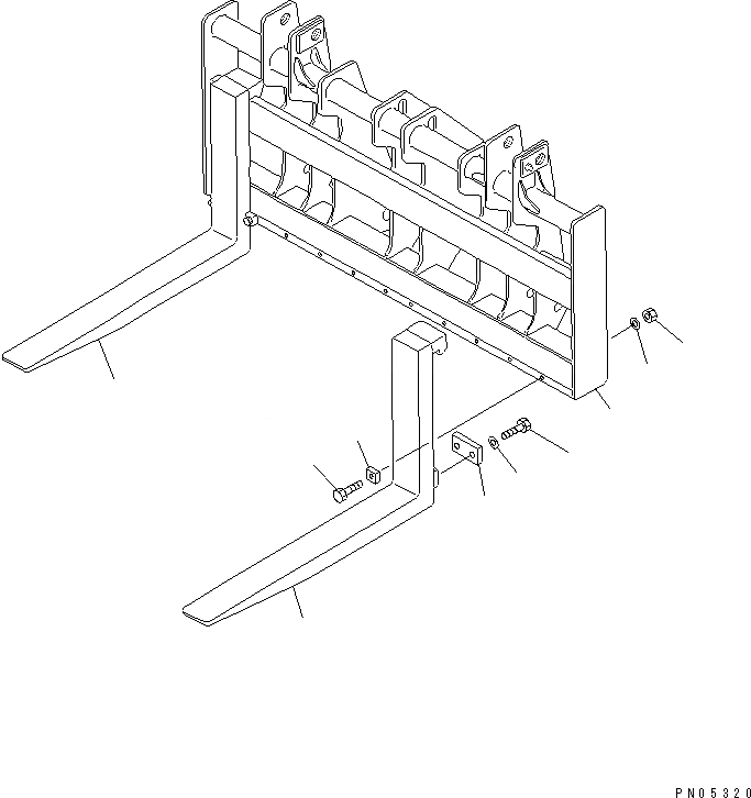 Схема запчастей Komatsu WA350-3A-S - LUMBER ВИЛЫ(№-) РАБОЧЕЕ ОБОРУДОВАНИЕ