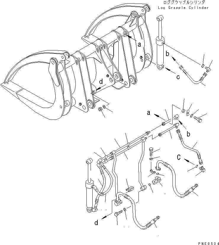 Схема запчастей Komatsu WA350-3A-S - ЗАХВАТ ДЛЯ БРЕВЕН ТРУБЫ(№-) РАБОЧЕЕ ОБОРУДОВАНИЕ