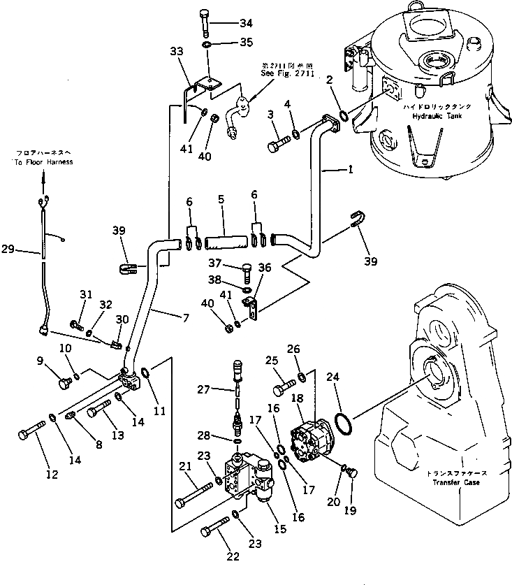 Схема запчастей Komatsu WA350-1 - ГИДРОЛИНИЯ ЭКСТРЕННОГО УПРАВЛЕНИЯ (/) РУЛЕВ. УПРАВЛЕНИЕ И СИСТЕМА УПРАВЛЕНИЯS