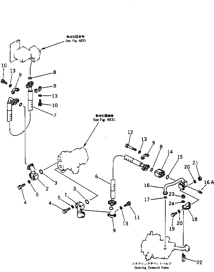 Схема запчастей Komatsu WA350-1 - ГИДРОЛИНИЯ ЭКСТРЕННОГО УПРАВЛЕНИЯ (/) РУЛЕВ. УПРАВЛЕНИЕ И СИСТЕМА УПРАВЛЕНИЯS