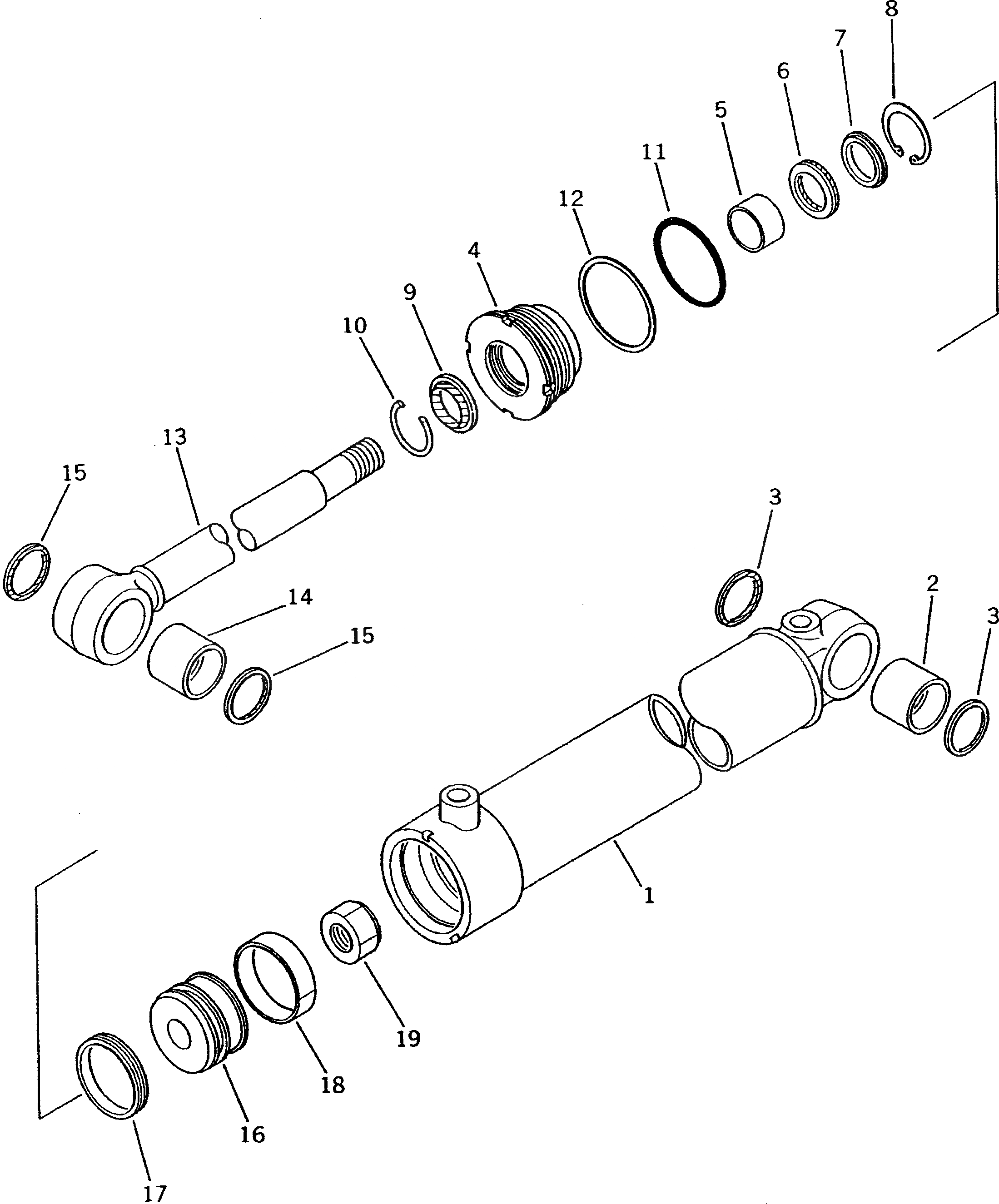 Схема запчастей Komatsu WA350-1 - ЦИЛИНДР ЗАХВАТА УПРАВЛ-Е РАБОЧИМ ОБОРУДОВАНИЕМ