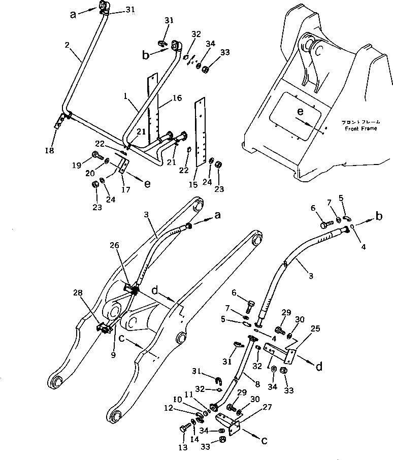 Схема запчастей Komatsu WA350-1 - ГИДРОЛИНИЯ (ДЛЯ ПЕРЕДН. НАВЕСН. ОБОРУД /)(№-9999) УПРАВЛ-Е РАБОЧИМ ОБОРУДОВАНИЕМ