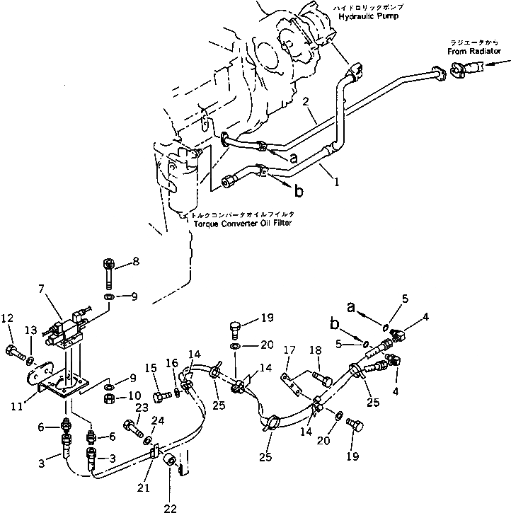 Схема запчастей Komatsu WA350-1 - СОЕДИНИТ. УСТР-ВО ТРУБЫ (/)(№-9999) УПРАВЛ-Е РАБОЧИМ ОБОРУДОВАНИЕМ