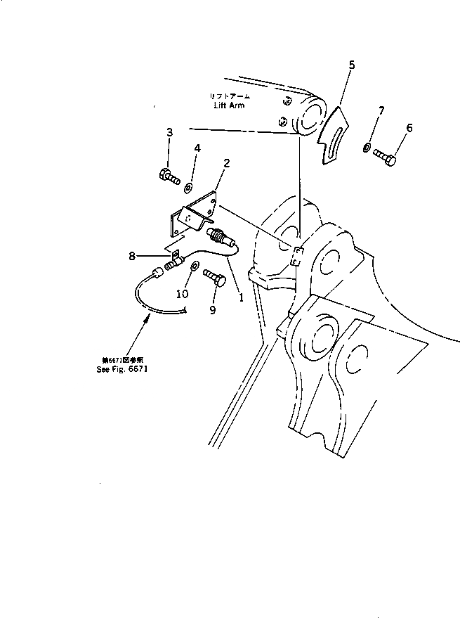 Схема запчастей Komatsu WA350-1 - РЫЧАГ УПРАВЛЕНИЯ РАБОЧИМ ОБОРУДОВАНИЕМ (АВТОПЕРЕКЛЮЧЕНИЕ) (/)(№-) УПРАВЛ-Е РАБОЧИМ ОБОРУДОВАНИЕМ