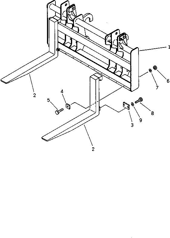 Схема запчастей Komatsu WA350-1 - LUMBER ВИЛЫ (ДЛЯ СОЕДИНИТ. УСТР-ВО) РАБОЧЕЕ ОБОРУДОВАНИЕ