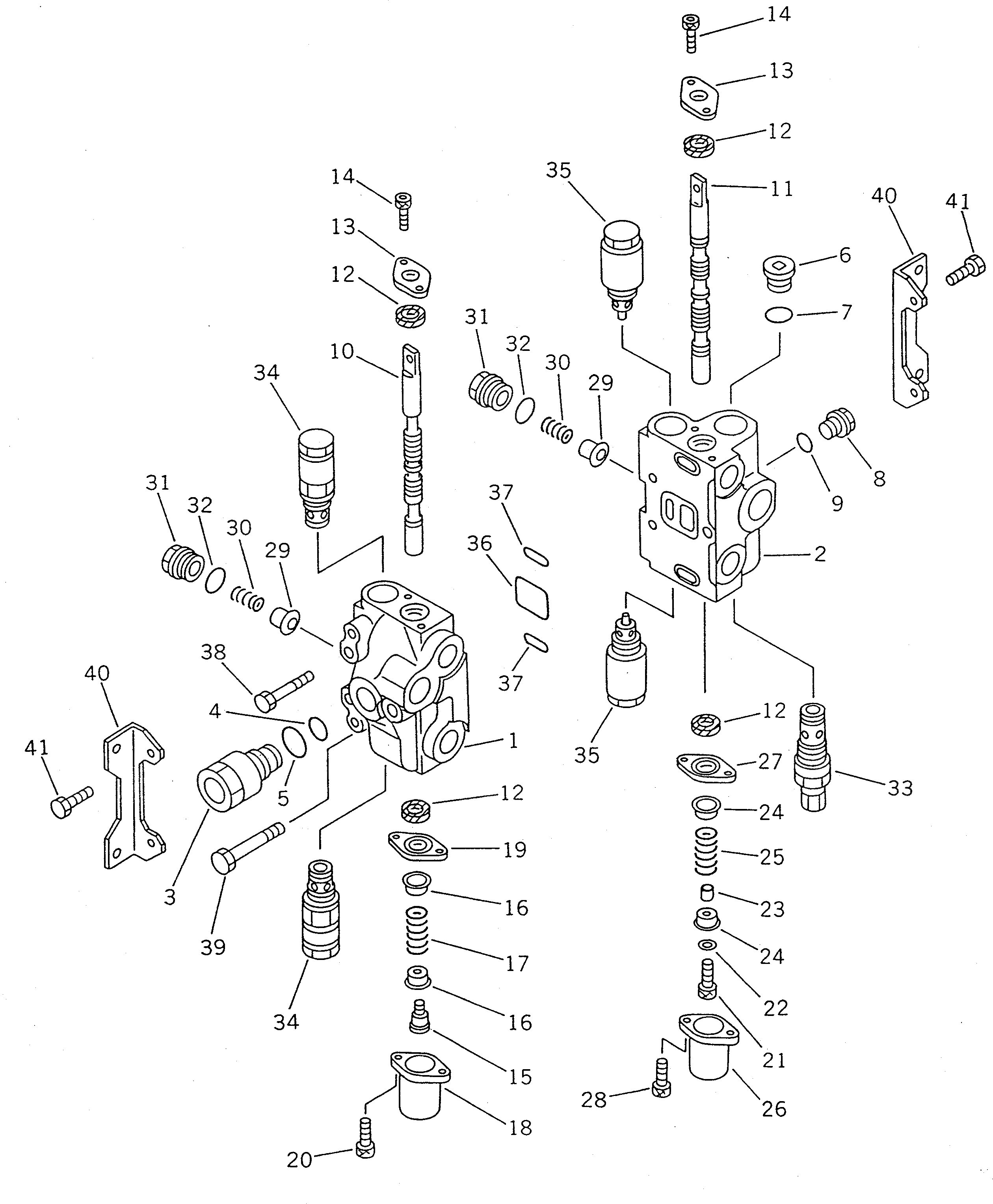 Схема запчастей Komatsu WA350-1 - 2-Х СЕКЦИОНН. УПРАВЛЯЮЩ. КЛАПАН (ДЛЯ ДОПОЛН.) (/)(№-99999) СПЕЦ. APPLICATION ЧАСТИ