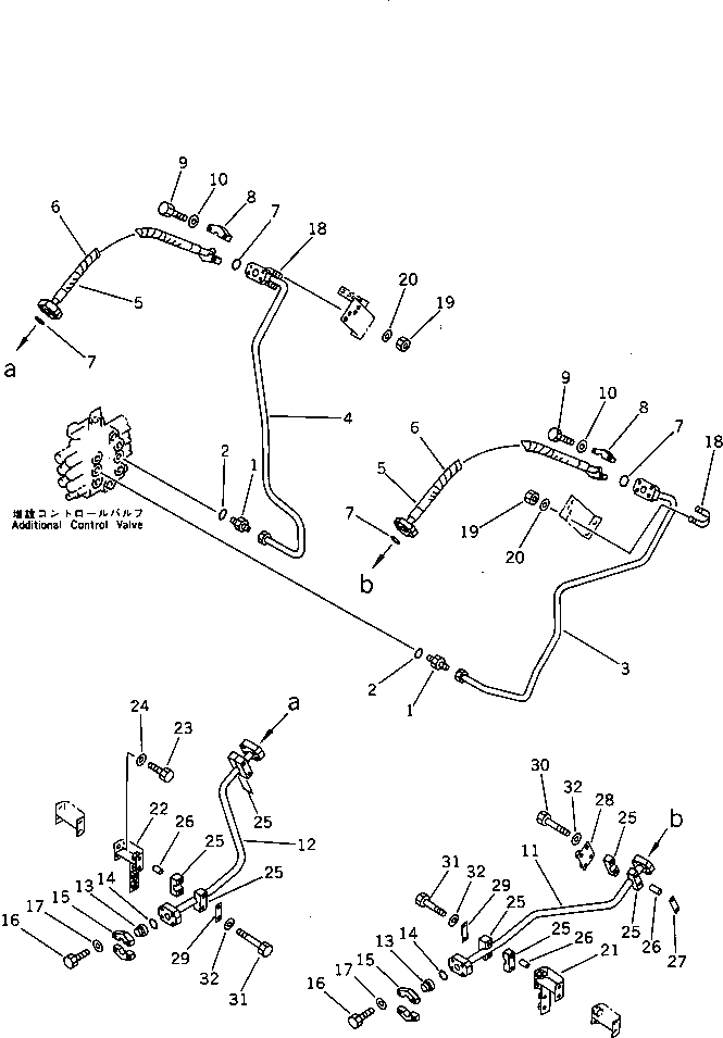 Схема запчастей Komatsu WA350-1 - ДОПОЛН. КЛАПАН ТРУБЫ (ДЛЯ 3-Х СЕКЦИОНН.) (/)(№-99999) СПЕЦ. APPLICATION ЧАСТИ