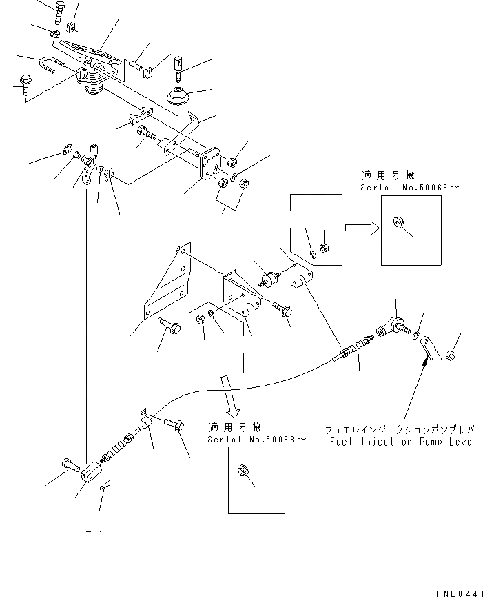Схема запчастей Komatsu WA350-3A-ST - МЕХАНИЗМ ПЕДАЛИ АКСЕЛЕРАТОРА(С КЕРАМИЧ. ГЛУШИТЕЛЬ)       (ТУННЕЛЬН. СПЕЦ-Я.)(№-) КОМПОНЕНТЫ ДВИГАТЕЛЯ И ЭЛЕКТРИКА