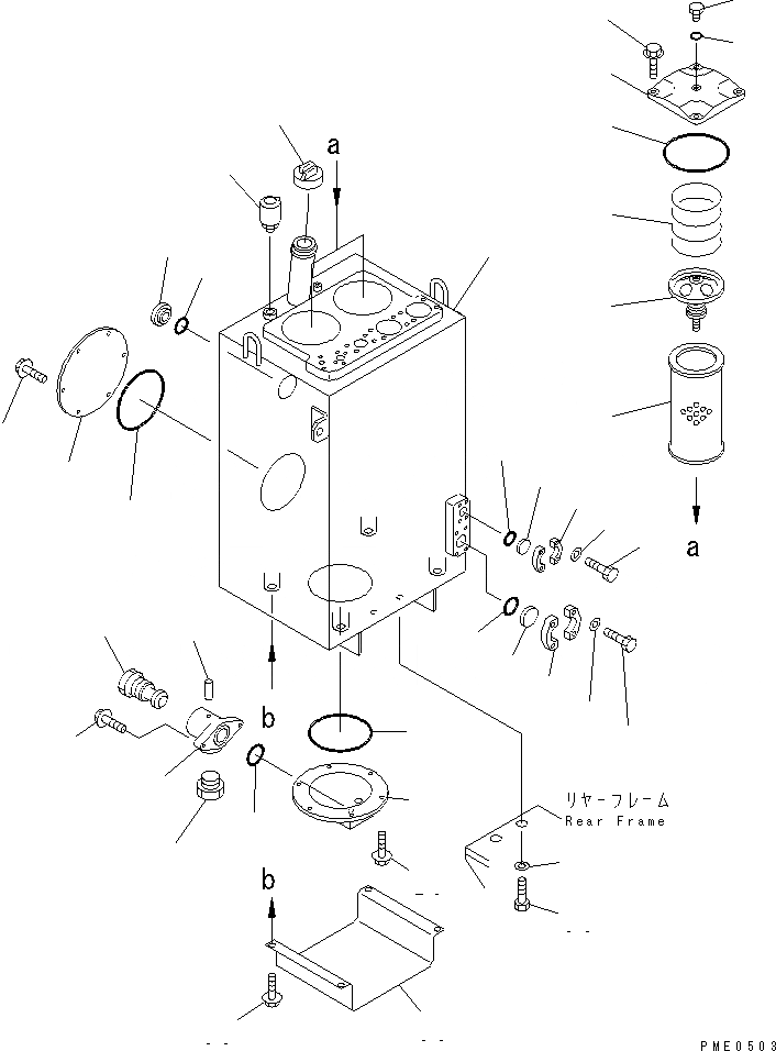 Схема запчастей Komatsu WA350-3A-ST - ГИДР. БАК. (ТУННЕЛЬН. СПЕЦ-Я.)(№-) УПРАВЛ-Е РАБОЧИМ ОБОРУДОВАНИЕМ