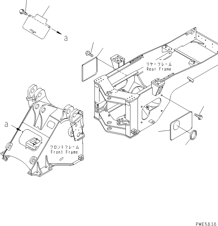 Схема запчастей Komatsu WA350-3A-TN - БЛОКИРОВКА И КРЫШКИ(ПЕРЕДН. И ЗАДН. РАМА COVER) (С 3-Х СЕКЦ. КОНТР. КЛАПАНОМ) ОСНОВНАЯ РАМА И ЕЕ ЧАСТИ