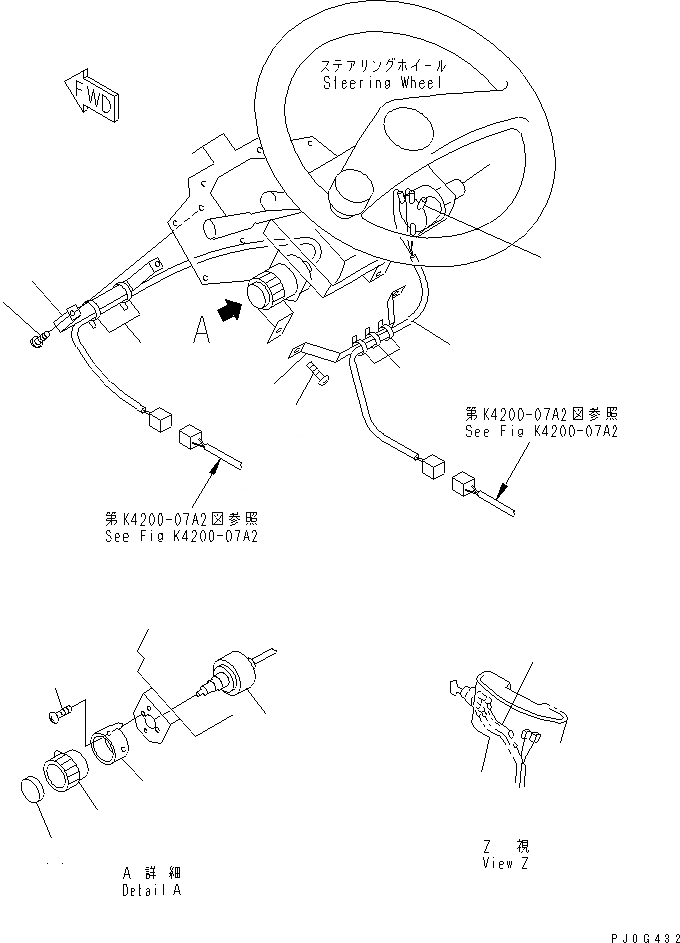 Схема запчастей Komatsu WA350-3A-TN - ПОЛ (ВКЛЮЧЕНИЕ СТАРТЕРА И ВКЛЮЧЕНИЕ ДВОРНИКОВ) (С КАБИНОЙ ДЛЯ 2 ЧЕЛ.)(№-) КАБИНА ОПЕРАТОРА И СИСТЕМА УПРАВЛЕНИЯ