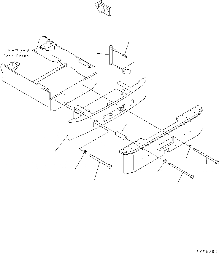 Схема запчастей Komatsu WA350-3A-TN - ПРОТИВОВЕС (ТУННЕЛЬН. СПЕЦ-Я.) ЧАСТИ КОРПУСА