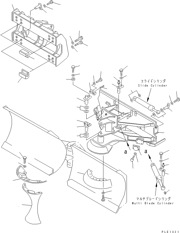 Схема запчастей Komatsu WA350-3A-SW - MULTI ОТВАЛ (SLIDE ТИП) (/) (НЕСУЩИЙ ЭЛЕМЕНТ)(№-) СПЕЦ. APPLICATION ЧАСТИ