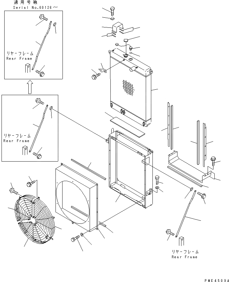 Схема запчастей Komatsu WA350-3-X - РАДИАТОР(№-) КОМПОНЕНТЫ ДВИГАТЕЛЯ И ЭЛЕКТРИКА