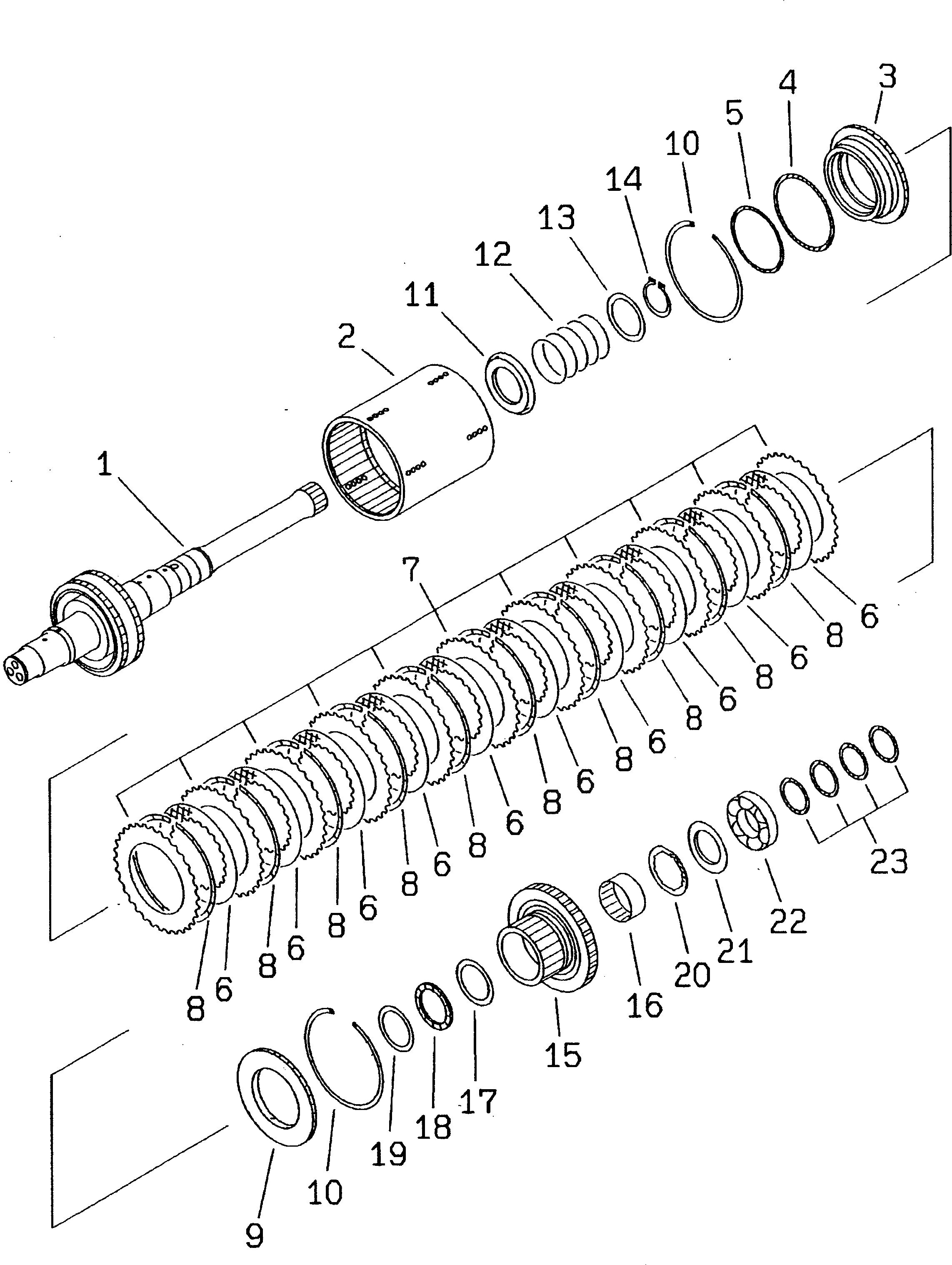Схема запчастей Komatsu WA350-3-X - ТРАНСМИССИЯ (ПЕРЕД. МУФТА)(№-) ТРАНСМИССИЯ