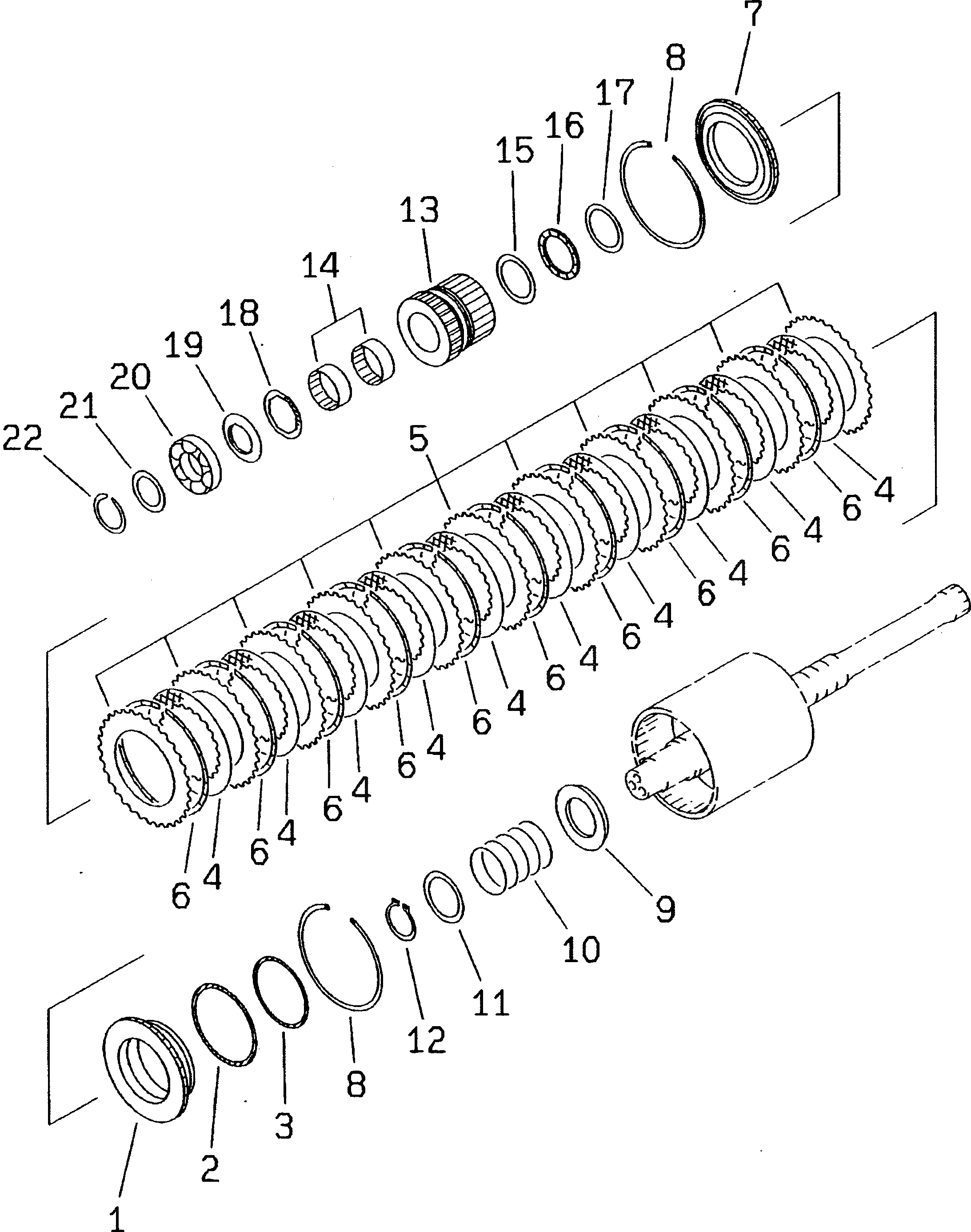 Схема запчастей Komatsu WA350-3-X - ТРАНСМИССИЯ (РЕВЕРС МУФТА)(№-) ТРАНСМИССИЯ