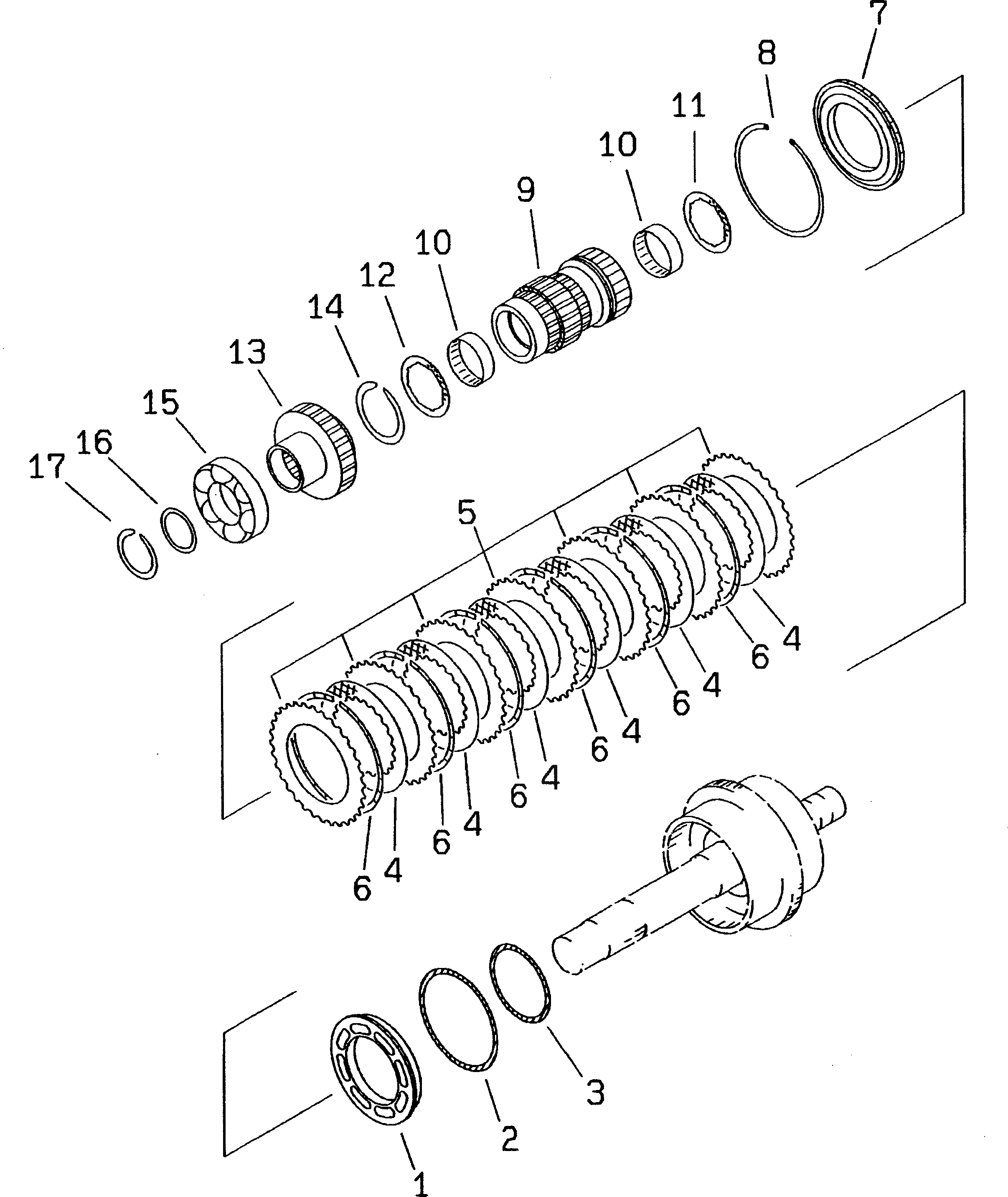 Схема запчастей Komatsu WA350-3-X - ТРАНСМИССИЯ (1 МУФТА)(№-) ТРАНСМИССИЯ