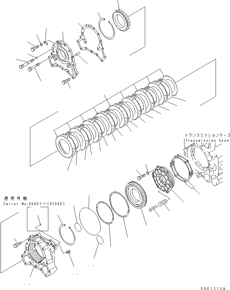 Схема запчастей Komatsu WA350-3-X - ТРАНСМИССИЯ (СТОЯНОЧНЫЙ ТОРМОЗ)(№-) ТРАНСМИССИЯ