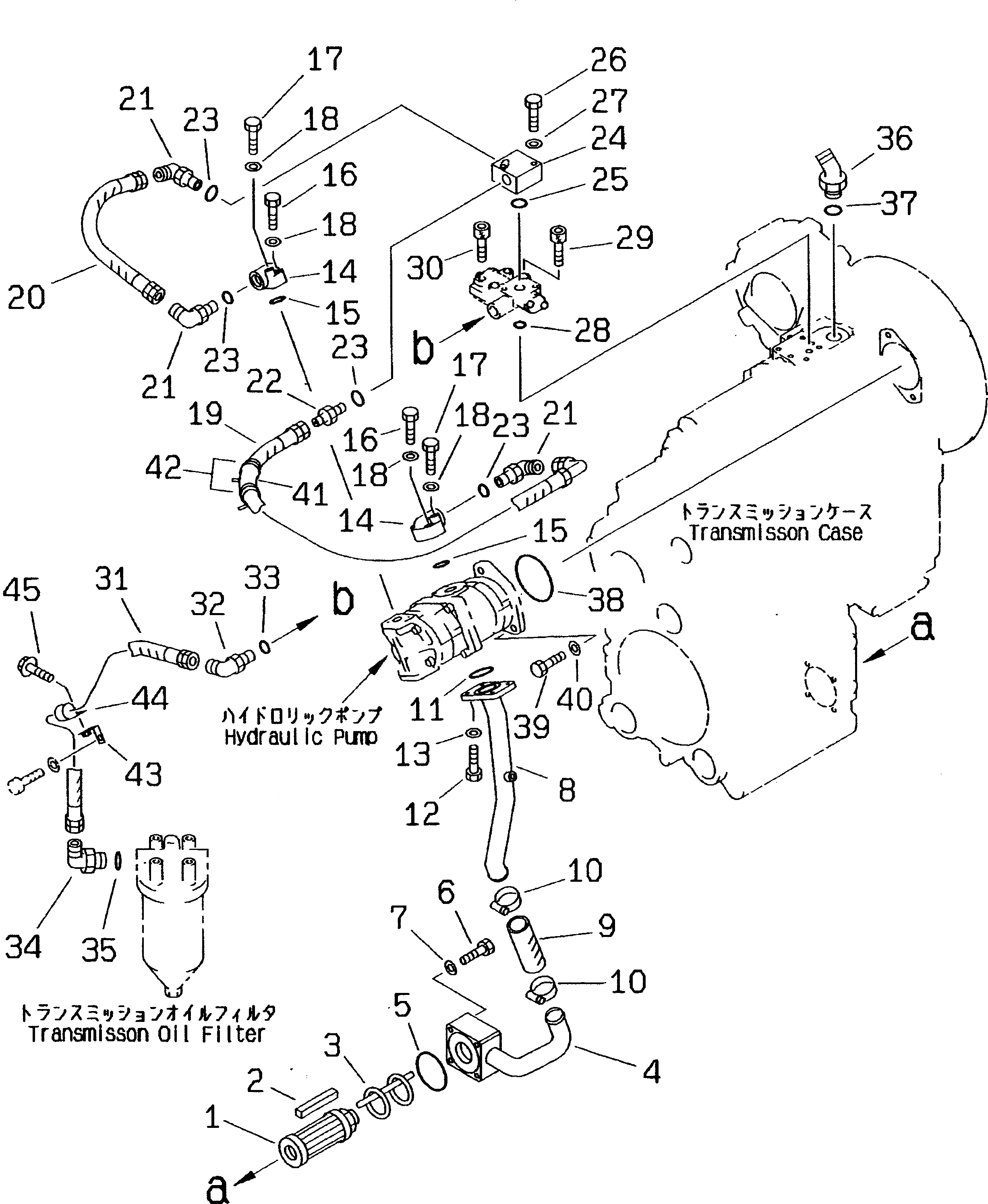 Схема запчастей Komatsu WA350-3-X - ТРАНСМИССИЯ (ГИДРОЛИНИЯ ТРАНСМИССИИ) (/)(№-) ТРАНСМИССИЯ
