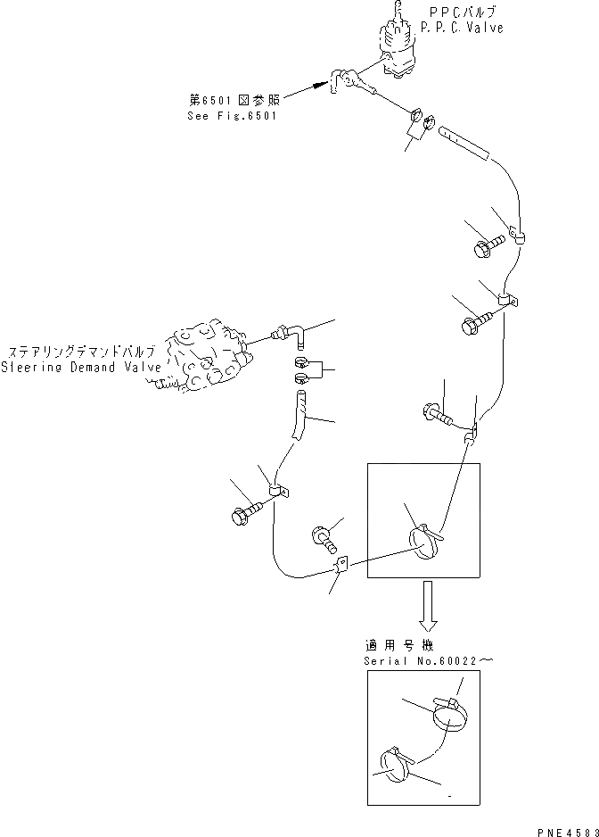Схема запчастей Komatsu WA350-3-X - ГИДРОЛИНИЯ (КЛАПАН РУЛЕВОГО УПРАВЛЕНИЯ ВОЗВРАТН. ЛИНИЯ)(№-) РУЛЕВ. УПРАВЛЕНИЕ И СИСТЕМА УПРАВЛЕНИЯ