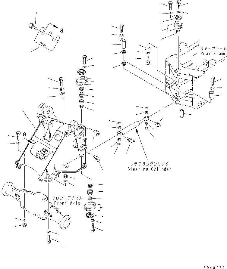 Схема запчастей Komatsu WA350-3-X - ПЕРЕДН. РАМА (С СОЕДИНИТ. УСТР-ВО)(№-) РАМА И ЧАСТИ КОРПУСА