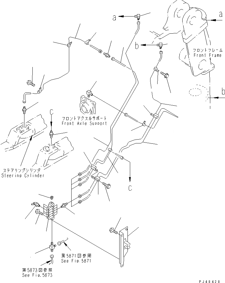 Схема запчастей Komatsu WA350-3-X - АВТОМАТИЧ. СМАЗ. СИСТЕМА (ПЕРЕДН. РАМА ЦЕНТРАЛЬНЫЙ ПАЛЕЦ)(№-) РАМА И ЧАСТИ КОРПУСА