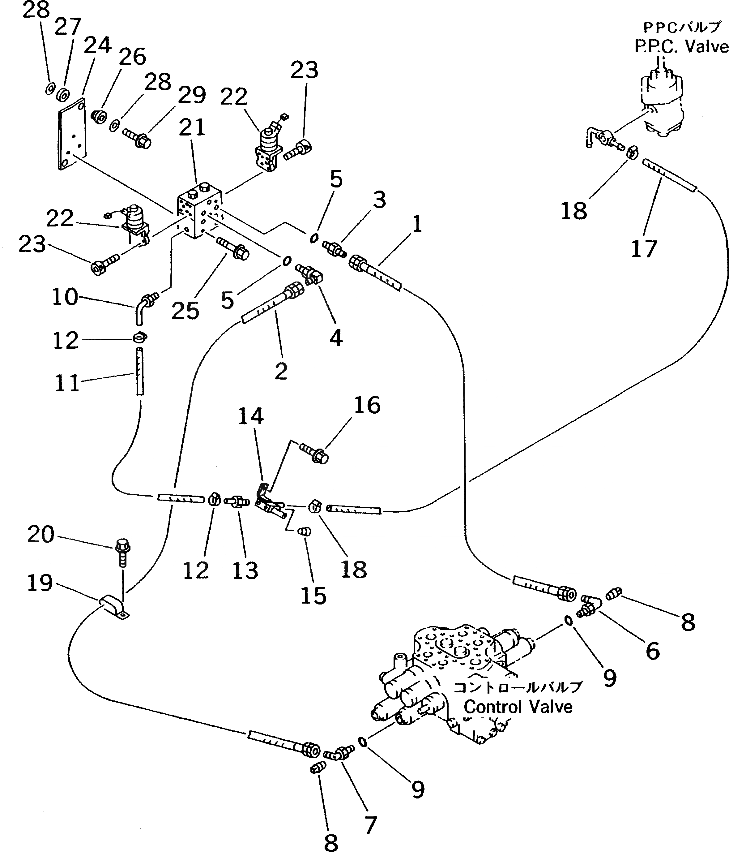 Схема запчастей Komatsu WA350-3-X - ГИДРОЛИНИЯ (КОВШ АВТОМАТИЧ. УРОВЕНЬING СИСТЕМА ЛИНИЯ) (/)(№-) УПРАВЛ-Е РАБОЧИМ ОБОРУДОВАНИЕМ