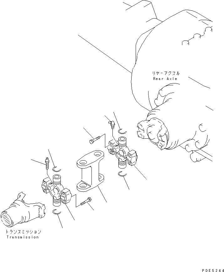 Схема запчастей Komatsu WA350-3A - ВЕДУЩ. ВАЛ (ЗАДН.) ТРАНСМИССИЯ