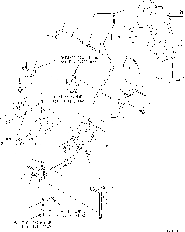 Схема запчастей Komatsu WA350-3A - УДАЛЕННАЯ СМАЗКА (ПЕРЕДН. РАМА ЦЕНТРАЛЬНЫЙ ПАЛЕЦ) (С АВТОМАТИЧ. СМАЗКОЙ  СИСТЕМА) ОСНОВНАЯ РАМА И ЕЕ ЧАСТИ