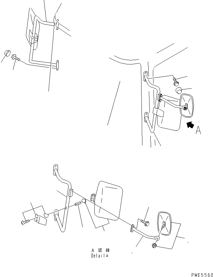 Схема запчастей Komatsu WA350-3A - MIRROR ЧАСТИ КОРПУСА