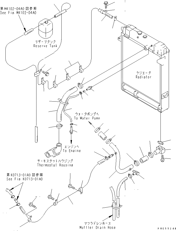 Схема запчастей Komatsu WA350-3-H - РАДИАТОР (СИСТЕМА ТРУБ РАДИАТОРА) (С 7A ГЕНЕРАТОР)(№-) СИСТЕМА ОХЛАЖДЕНИЯ