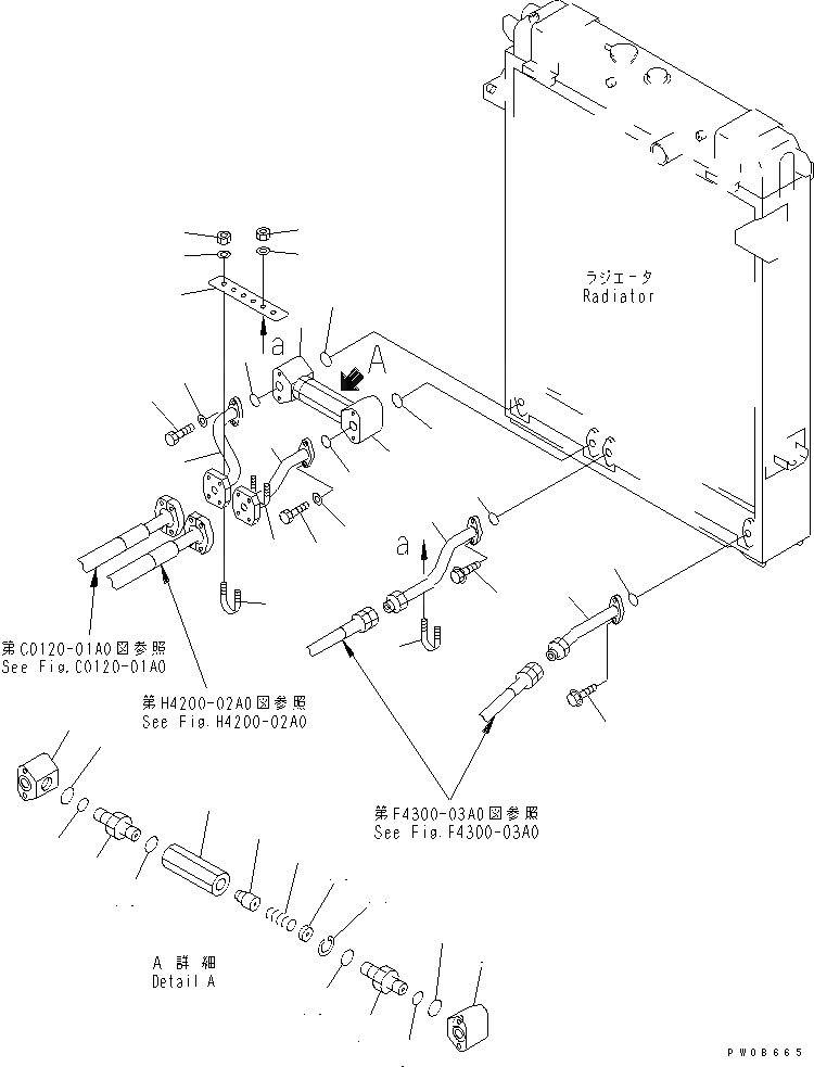 Схема запчастей Komatsu WA350-3-H - РАДИАТОР (МАСЛ. COLLER ТРУБЫ)(№-) СИСТЕМА ОХЛАЖДЕНИЯ