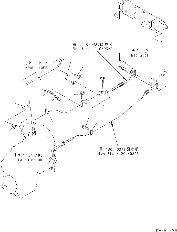 Схема запчастей Komatsu WA350-3-H - ЛИНИЯ ОХЛАЖДЕНИЯ (ГИДРОЛИНИЯ ТРАНСМИССИИ И ЭЛЕМЕНТЫ КРЕПЛЕНИЯ) СИСТЕМА ОХЛАЖДЕНИЯ