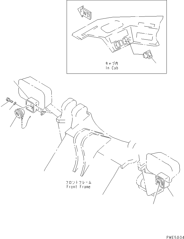 Схема запчастей Komatsu WA350-3-H - ПРОТИВОТУМАНН. ФАРЫ (С КАБИНОЙ ДЛЯ 2 ЧЕЛ.) ЭЛЕКТРИКА