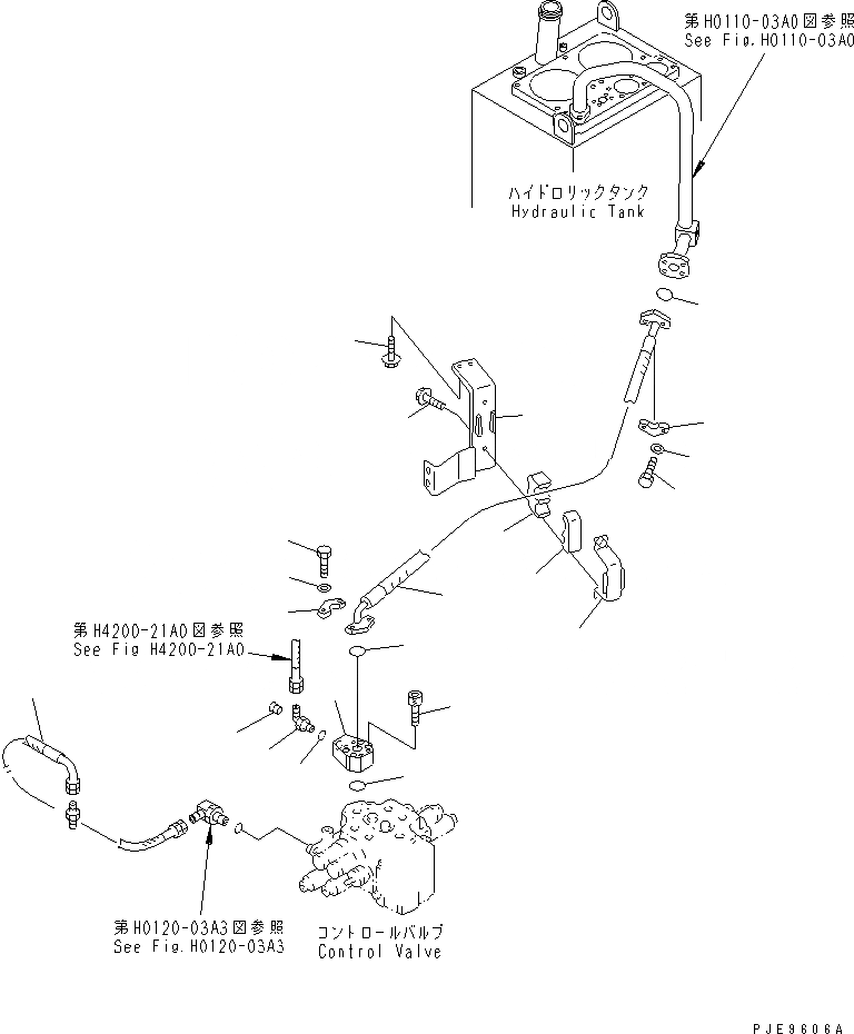 Схема запчастей Komatsu WA350-3-H - ГИДРОЛИНИЯ (ВОЗВРАТНАЯ ЛИНИЯ) (С СОЕДИНИТ. УСТР-ВО)(№-) ГИДРАВЛИКА