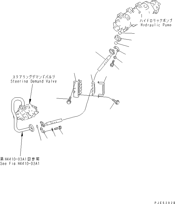 Схема запчастей Komatsu WA350-3-H - ГИДРОЛИНИЯ (ЛИНИЯ ПЕРЕКЛЮЧАЮЩИЙ НАСОС - ОТСЕКАЮЩ. КЛАПАН) ГИДРАВЛИКА
