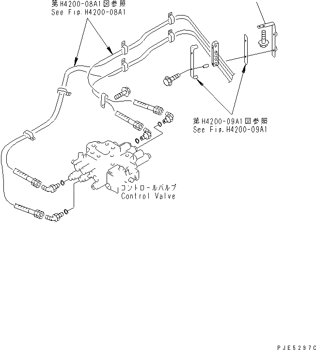 Схема запчастей Komatsu WA350-3-H - ГИДРОЛИНИЯ (ЛИНИЯ КЛАПАНА PPC ЭЛЕМЕНТЫ КРЕПЛЕНИЯ)       (С 3-Х СЕКЦ. КОНТР. КЛАПАНОМ) ГИДРАВЛИКА