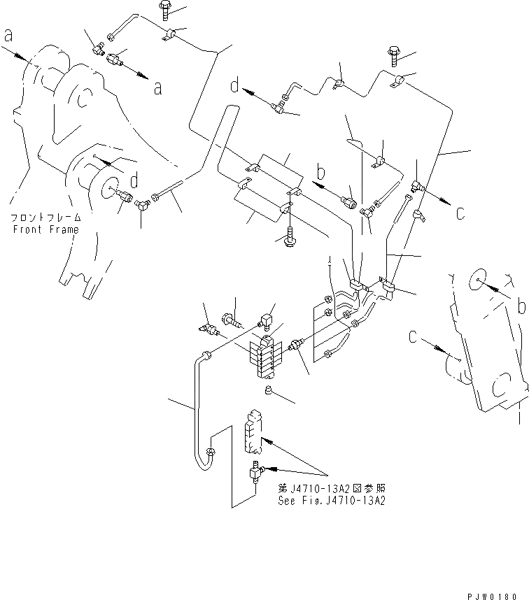 Схема запчастей Komatsu WA350-3-H - УДАЛЕННАЯ СМАЗКА (ПЕРЕДНЯЯ РАМА) (С АВТОМАТИЧ. СМАЗКОЙ   СИСТЕМА) ОСНОВНАЯ РАМА И ЕЕ ЧАСТИ
