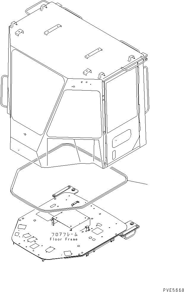 Схема запчастей Komatsu WA350-3-H - КАБИНА (ЭЛЕМЕНТЫ КРЕПЛЕНИЯ) (ДЛЯ КАБИНА ДЛЯ 2 ЧЕЛ.) КАБИНА ОПЕРАТОРА И СИСТЕМА УПРАВЛЕНИЯ