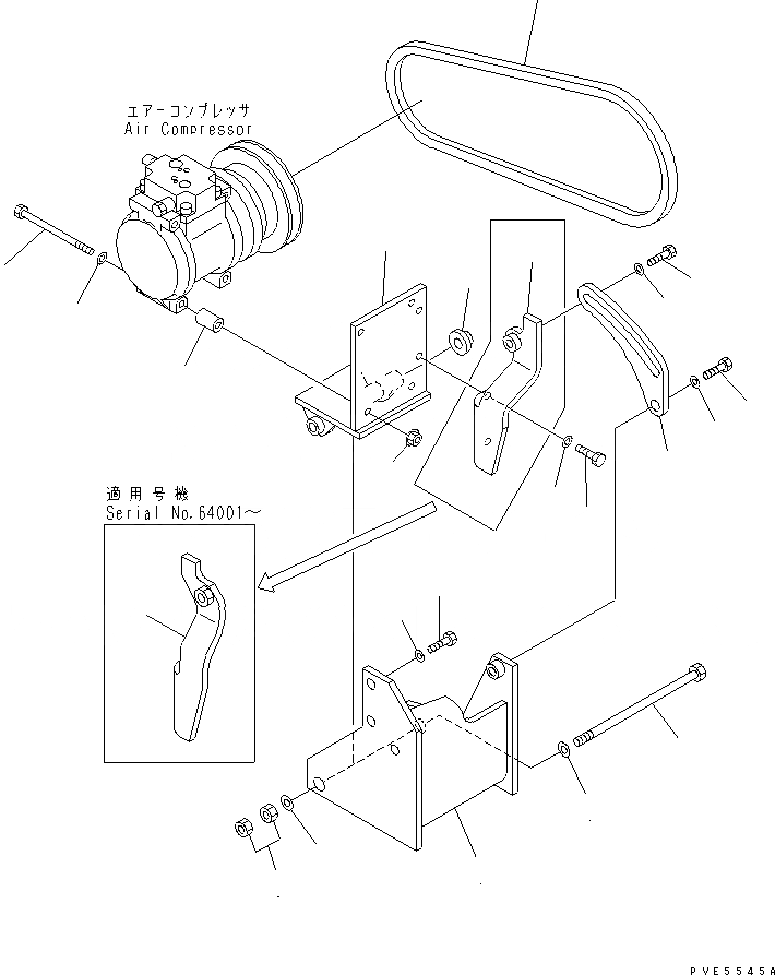 Схема запчастей Komatsu WA350-3-H - КРЕПЛЕНИЕ И ПАТРУБКИ КОНДИЦИОНЕРА (КРЕПЛЕНИЕ КОНДИЦИОНЕРА   ЧАСТИ) КАБИНА ОПЕРАТОРА И СИСТЕМА УПРАВЛЕНИЯ