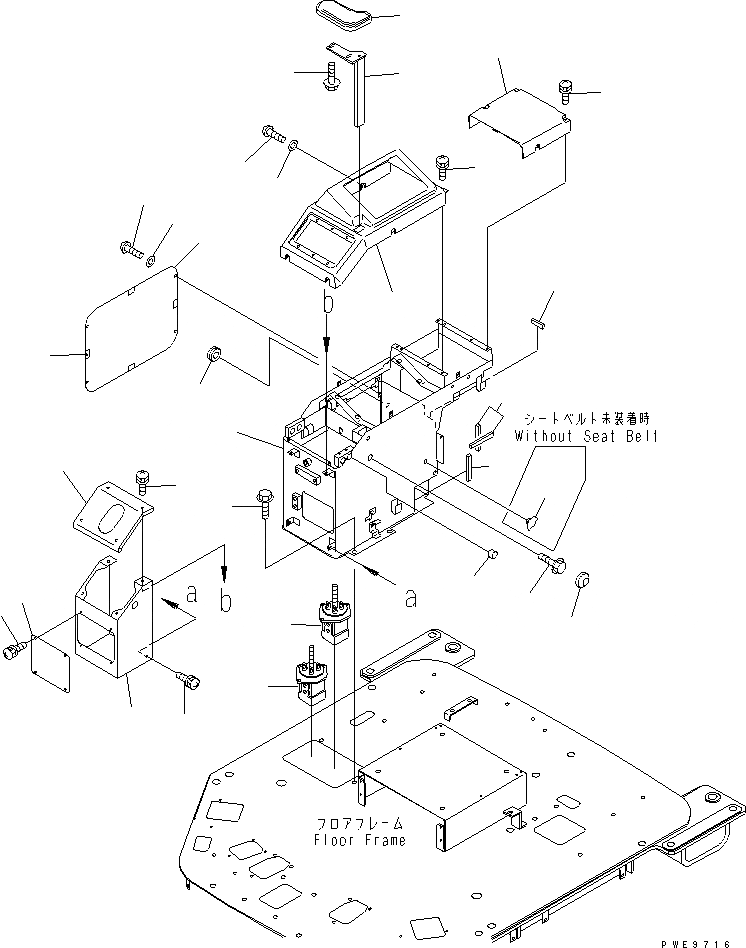 Схема запчастей Komatsu WA350-3-H - ПОЛ (ПРАВ. КОНСОЛЬН. БЛОК) (С 4-Х СЕКЦИОНН. УПРАВЛЯЮЩ. КЛАПАН)(№-999) КАБИНА ОПЕРАТОРА И СИСТЕМА УПРАВЛЕНИЯ