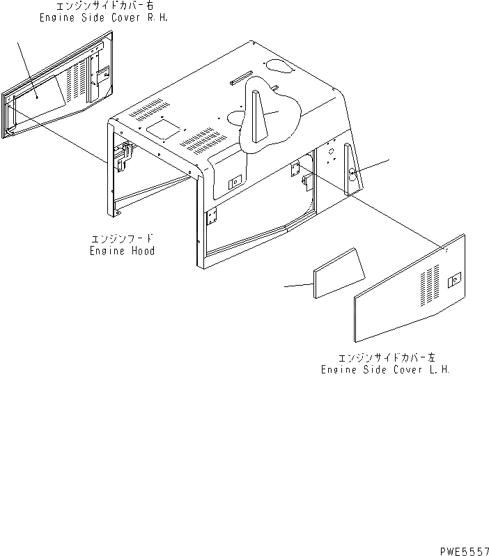 Схема запчастей Komatsu WA350-3-H - КАПОТ (ЩИТКИ)(№-) ЧАСТИ КОРПУСА