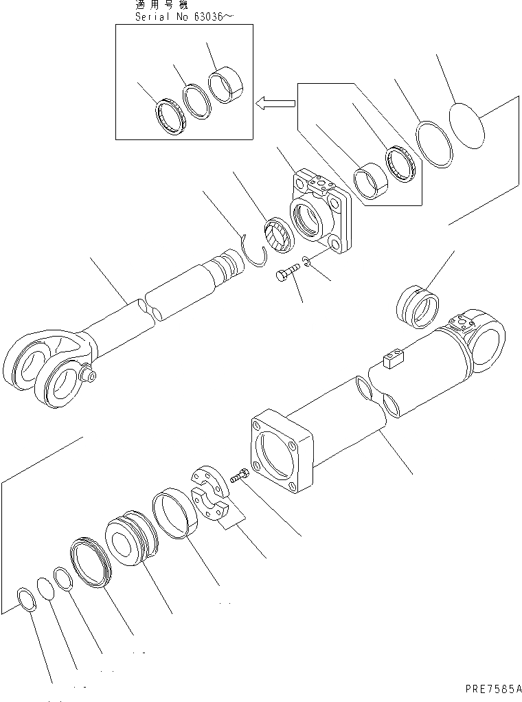 Схема запчастей Komatsu WA350-3-H - ГИДРОЦИЛИНДР ПОДЪЕМА ОСНОВН. КОМПОНЕНТЫ И РЕМКОМПЛЕКТЫ