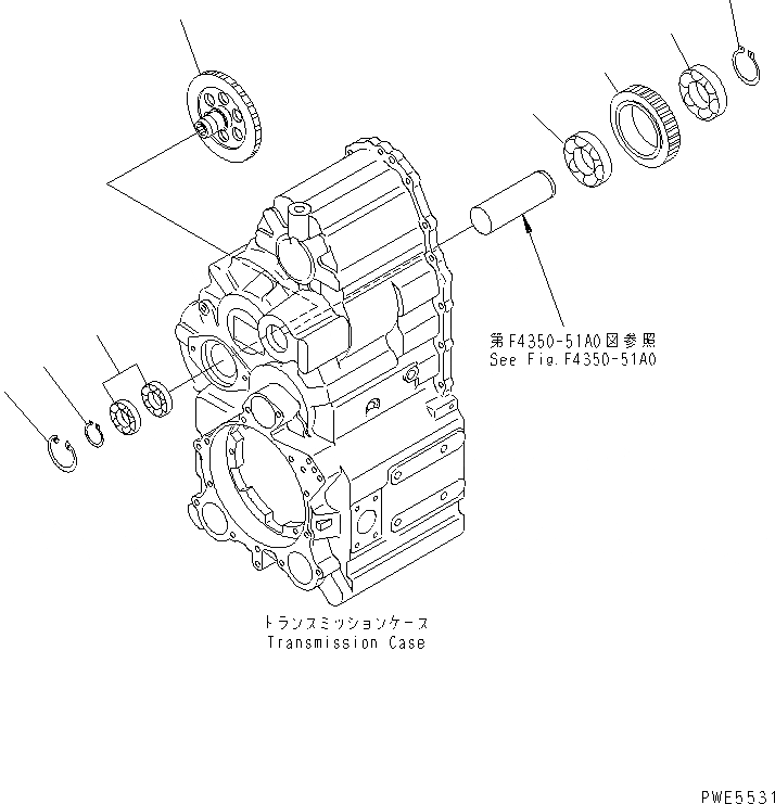 Схема запчастей Komatsu WA350-3A-SN - ТРАНСМИССИЯ (ЛЕНИВЕЦ) (ДЛЯ ЭКСТРЕННОГО УПРАВЛЕНИЯ И СНЕГОУБОРОЧН.  СПЕЦ-Я.) ТРАНСМИССИЯ