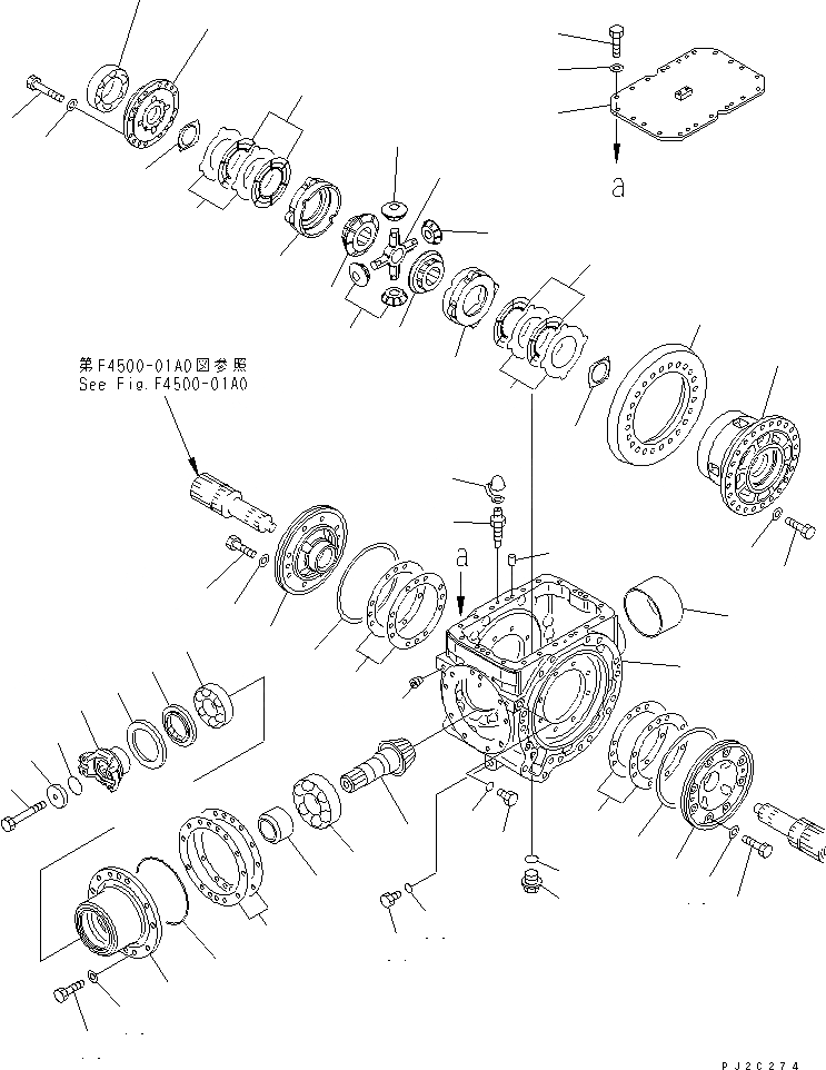 Схема запчастей Komatsu WA350-3A-SN - ЗАДН. МОСТ (ДИФФЕРЕНЦ.) (САМОБЛОКИР. ДИФФЕРЕНЦ.)(№-) ТРАНСМИССИЯ
