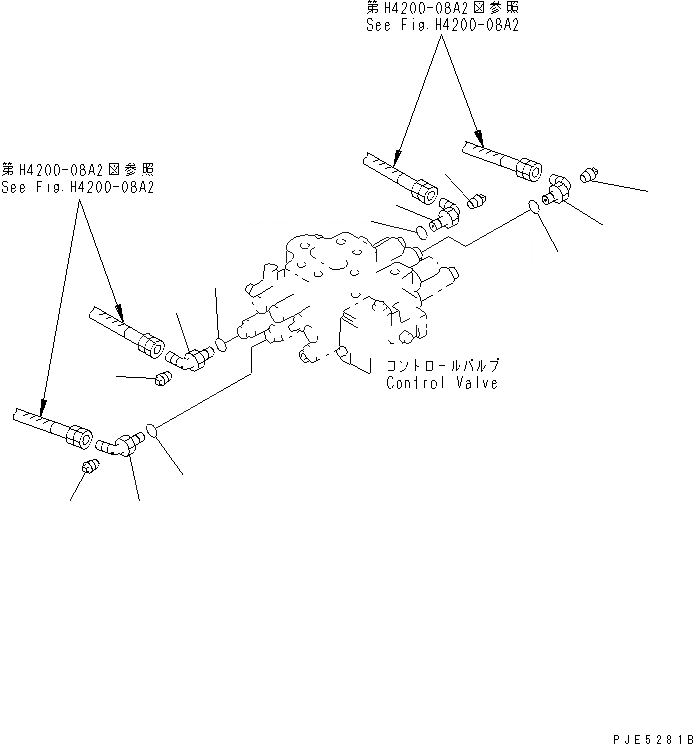 Схема запчастей Komatsu WA350-3A-SN - КОНТРОЛЬНЫЙ КЛАПАН РАБОЧ. ОБОРУДОВАНИЯ (СОЕДИНЕНИЯ КЛАПАНА РРС) (С  ДОПОЛН. 2-Х СЕКЦИОНН. УПРАВЛЯЮЩ. КЛАПАН) ГИДРАВЛИКА